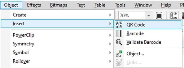 CorelDraw - Inserare cod QR din aplicație