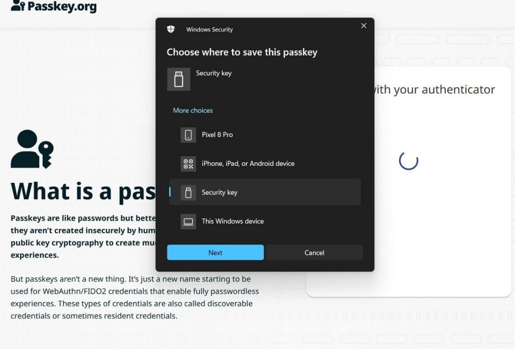 Definire Passkey pas2