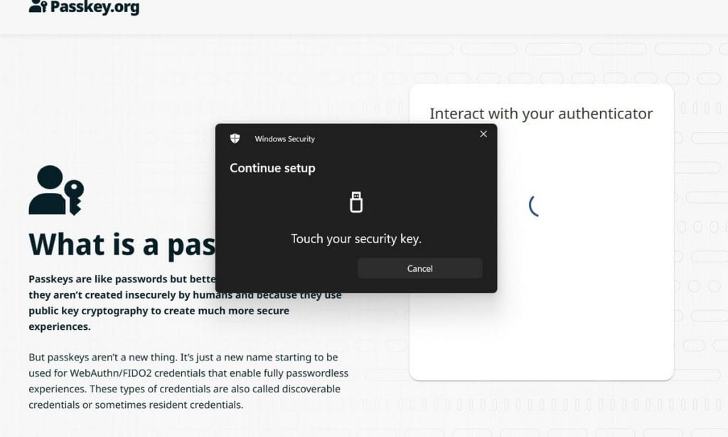 Definire Passkey pas5