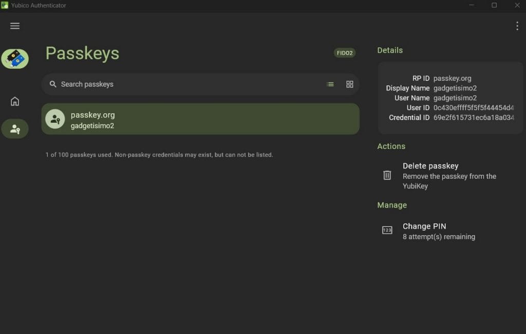 Gestionare Passkey pas 5
