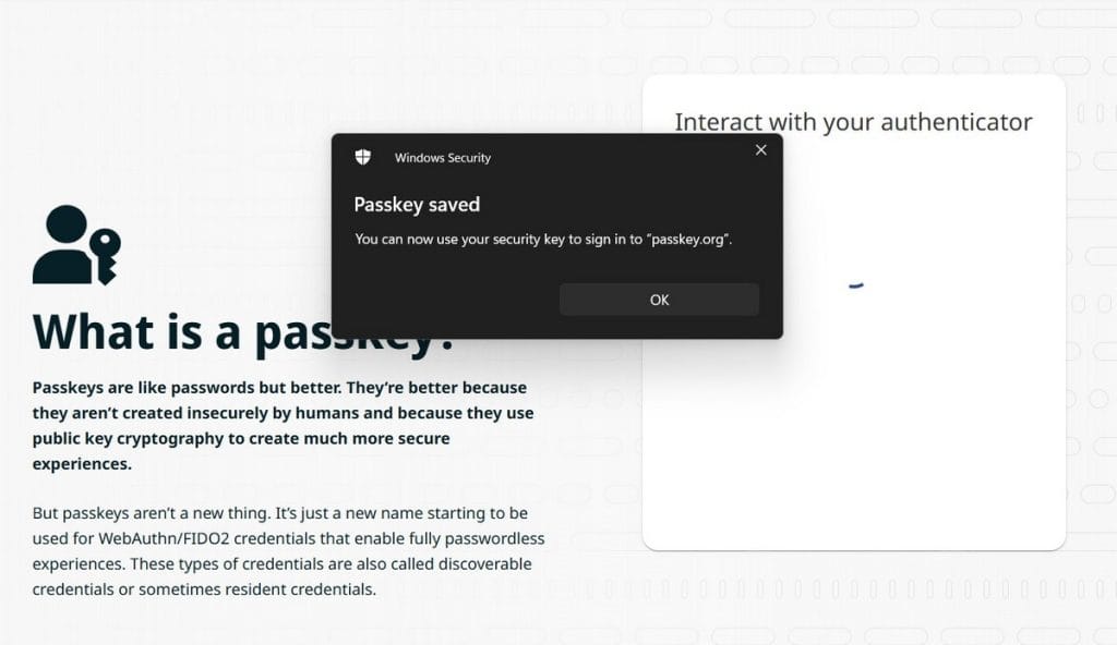 Definire Passkey pas6