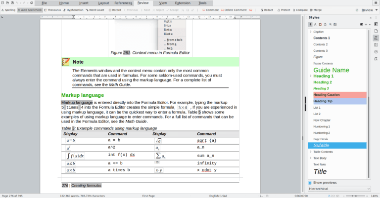 LibreOffice writer