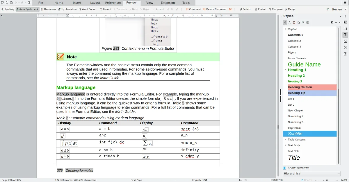 LibreOffice writer