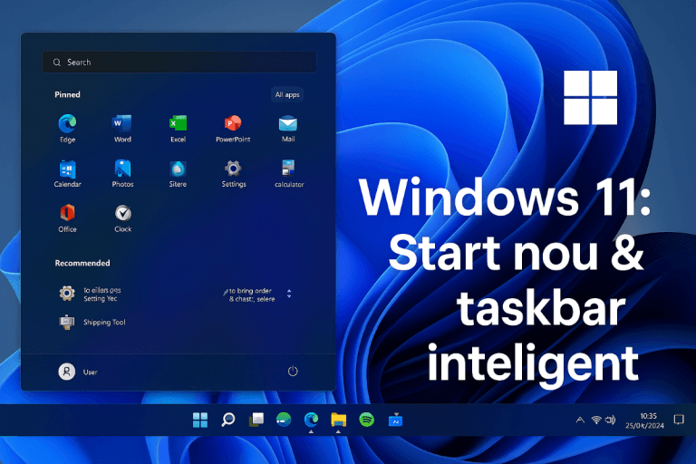 Taskbar si Meniu start Windows 11