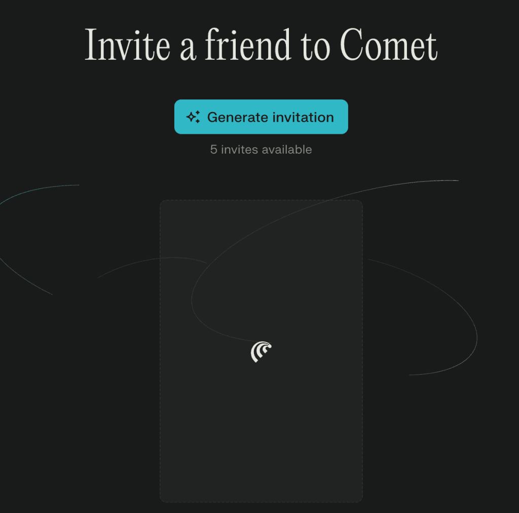 Invitatii Comet Browser AI