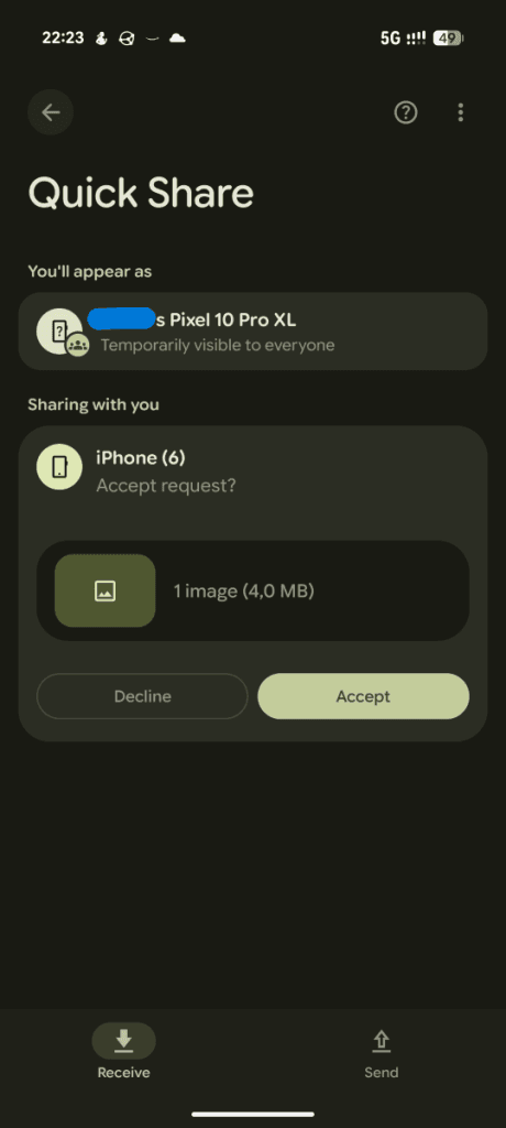 Airdrop Pixel10pro