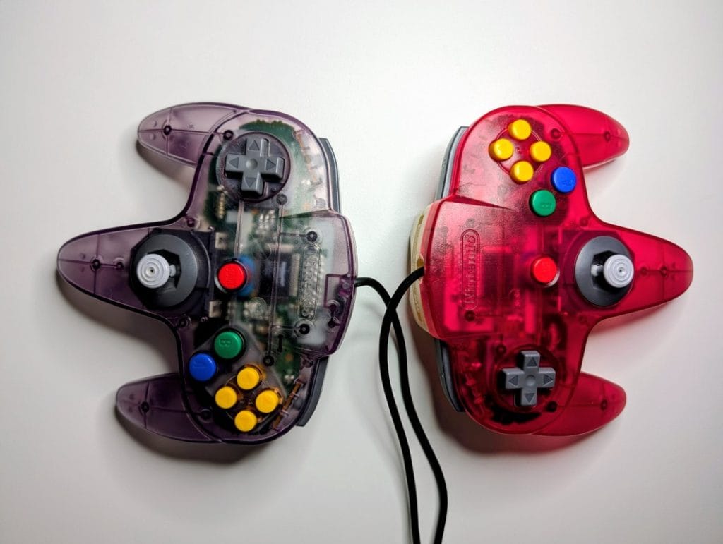 Nintendo 64 in melon red and purple grape