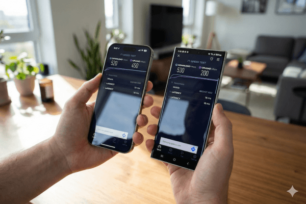Speedtest between S25U and iPhone 16 pro max