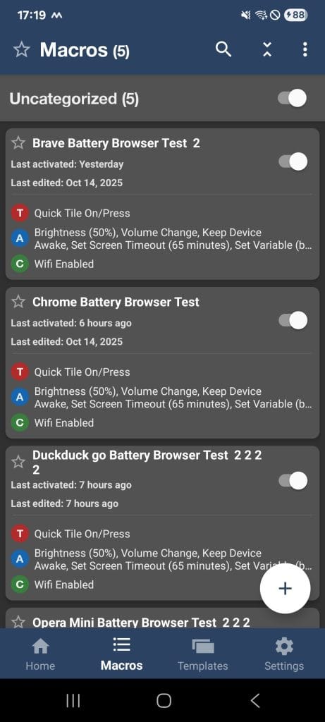 Workflow-urile Macrodroid